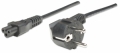 Cavo Alimentazione Schuko Tipo F, CEE 7/7, angolato a C5 1.8 mt nero