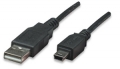 Cavo USB 2.0 A maschio/mini B 5 pin maschio 0,3 m Nero
